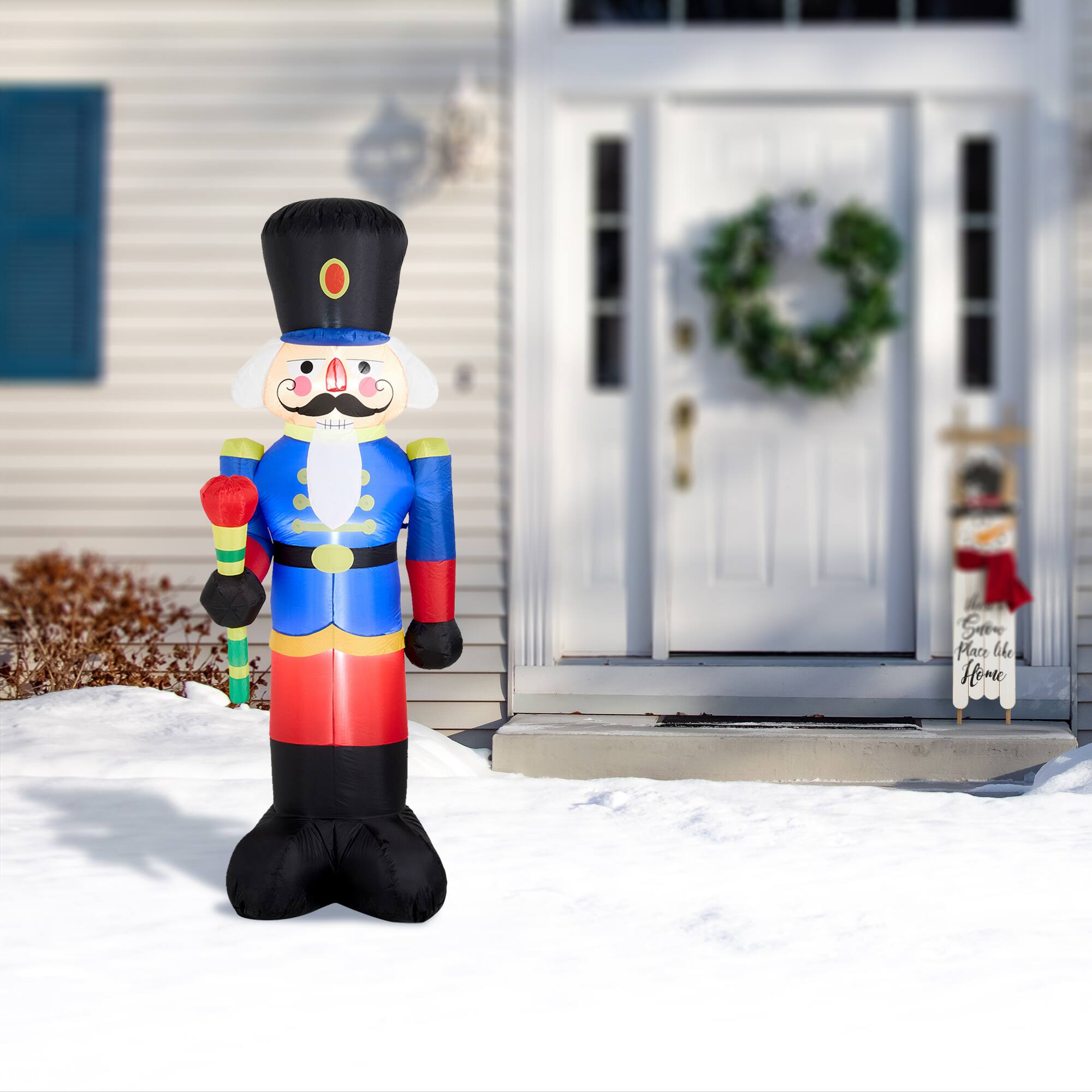 Glitzhome® 8ft. Inflatable Nutcracker With Lights